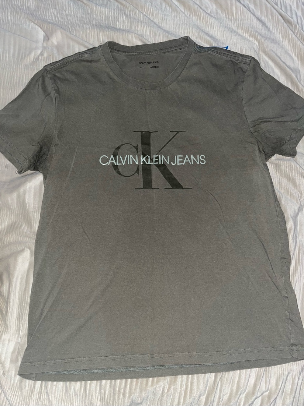 Calvin Klein Jeans Charcoal Logo Short Sleeve Tee unisex